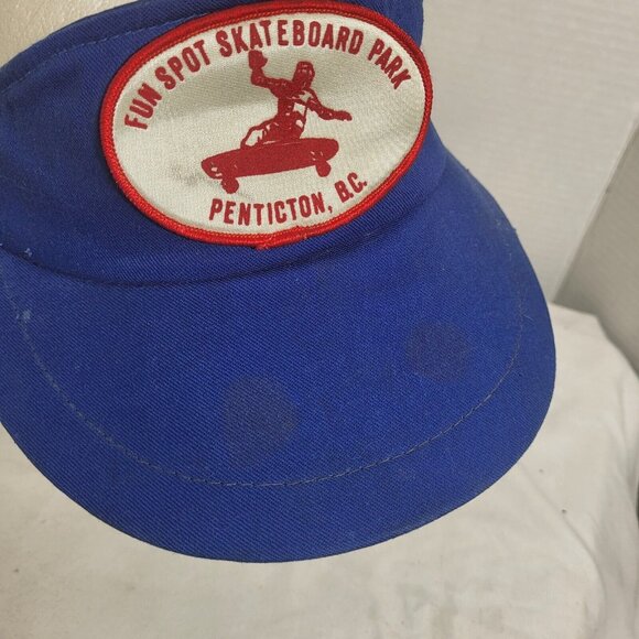 FUN SPOT Skateboard Park Hat Snapback Vintage 80s Cap Visor blue made in Canada - Picture 3 of 16